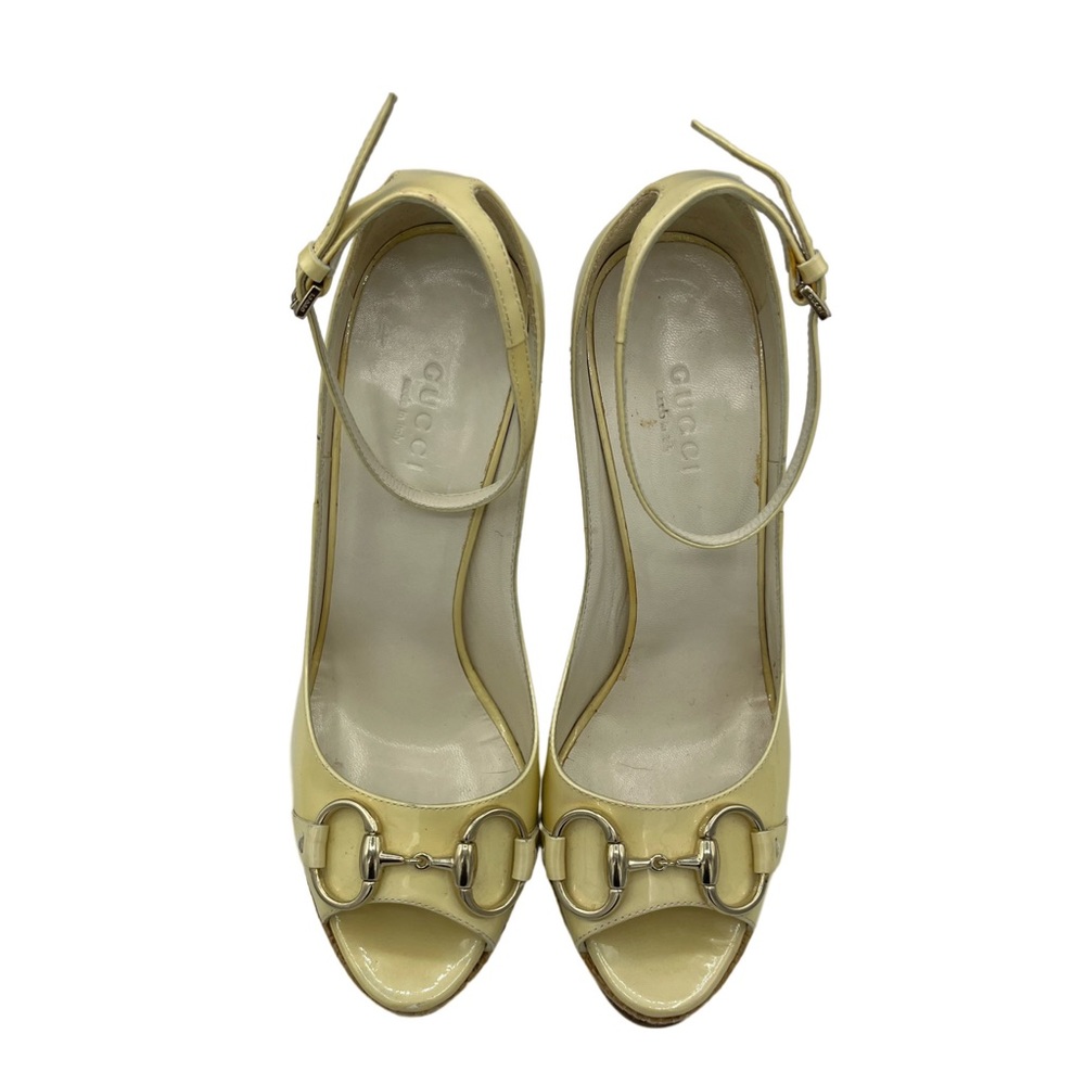 GUCCI ESPADRILLES in PALE YELLOW PATENT LEATHER - Picture 4 of 9